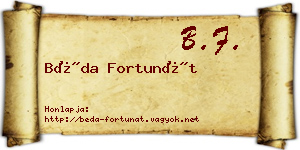 Béda Fortunát névjegykártya